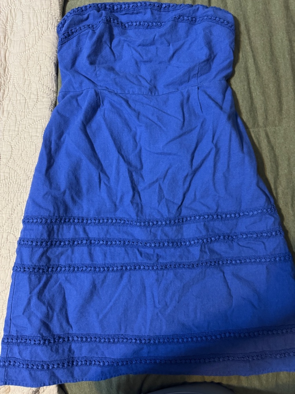 Old Navy Blue Strapless Dress